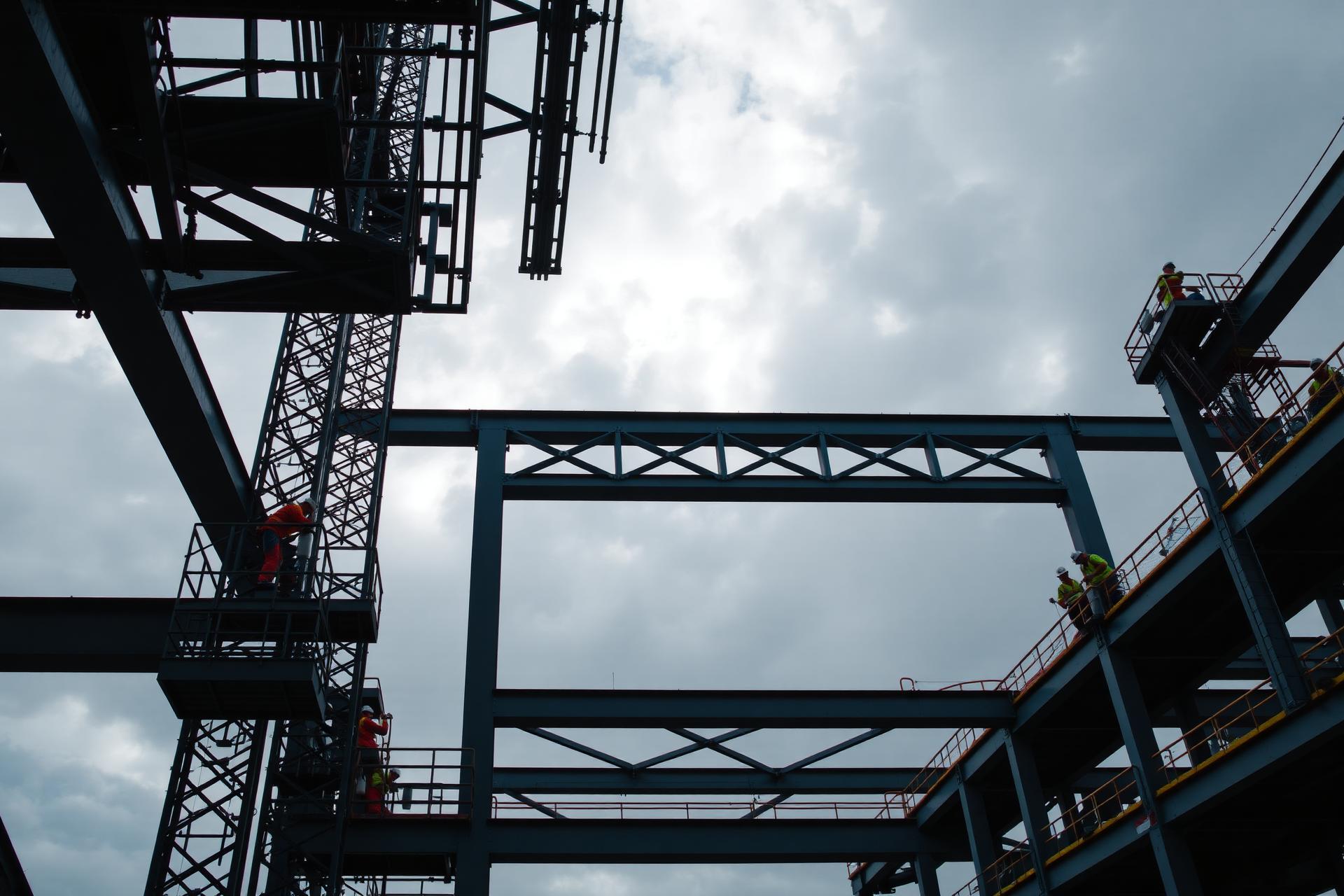 Chantier charpente métallique industrielle